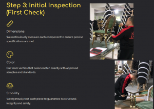 Outdoor furniture quality control