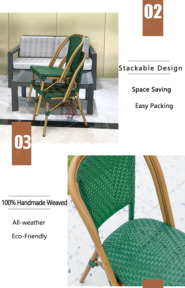 Rattan Wicker Stackable Chair