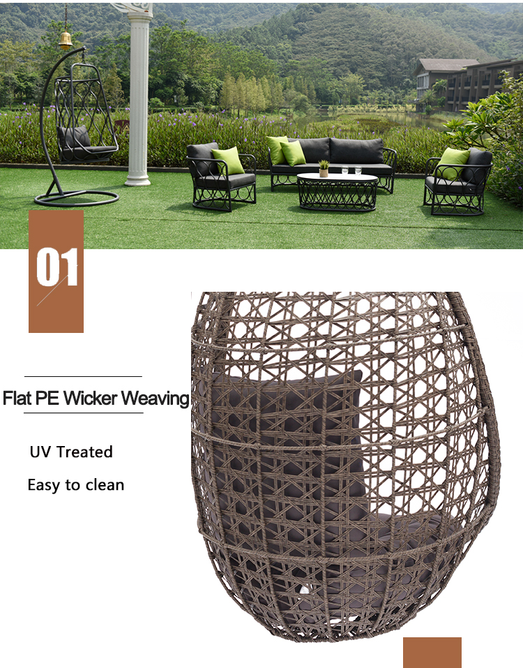 Outdoor Rattan Wicker Swing Chair