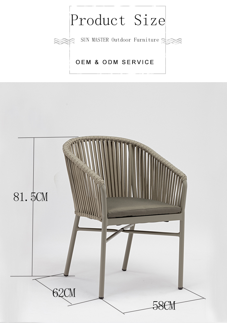 Outdoor Rope Wicker Bistro Chair