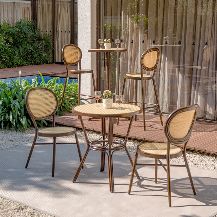 rattan high bar chair